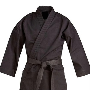 Kimono de karaté unisexe pour adultes, 100% coton, durable, coupe classique, noir, vêtements d'arts martiaux - Product Image 1