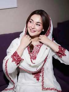 Ropa india y pakistaní de lujo, traje Farsi Salwar, bordado rojo intenso, tradicional, de 3 piezas, corte ajustado, de algodón, para fiestas. - Product Image 6