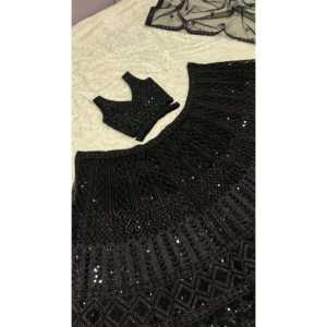 Robes de soirée FB Designer, magnifique lehenga choli noir avec dupatta, taille M, pour les soirées - Product Image 2