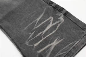 กางเกงยีนส์ผู้ชายสีขาวทรงตรง ดีไซน์เนอร์ สไตล์เท่ห์ ลุคสตรีทแวร์ ทรงพอดีตัว ผ้ายีนส์ฟอกสีขาว - Product Image 3