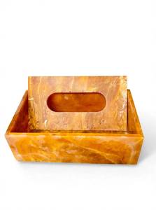 JAMEEL SONS INTERNATIONAL Boîte à mouchoirs de luxe en résine orange, porte-serviettes, finition lisse, fait main, support multifonctionnel pour la maison - Product Image 2