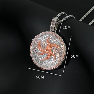Colgante de Moissanita Estrella de Dos Tonos con Baño de Oro Rosa sobre Plata 925, Estilo Iced Out de Lujo, Joyería para Uso Diario - Product Image 3