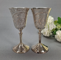 Nouveau Verre à Vin en Laiton Plaqué Argent 2026, Coupe à Liqueur, Calice, Cadeaux d'Affaires Luxueux et Uniques, Qualité Premium