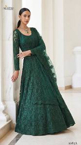 Ensemble Lehenga Choli pour femme NOIIR PIGEON, en soie Banglori, avec filet papillon |   Ensemble 3 pièces non cousu, séchage rapide, sans plis - Product Image 2