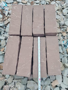 Cubes de pierre rouge Kandla de qualité supérieure, texture naturelle sur tous les côtés, pour aménagement paysager de jardin, allées extérieures, allées, patios, cours - Product Image 2