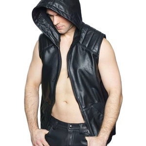 Chaleco de Cuero Reversible de Invierno de Alta Calidad para Hombre, Chaqueta de Cuero y Lona sin Mangas, Transpirable, Informal, Relleno 100% Poliéster, OEM - Product Image 1