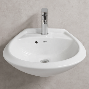 Lavabo mural rond élégant en céramique moderne de 18 x 13 pouces, design modulaire pour une mise à niveau de salle de bain haut de gamme - Product Image 6