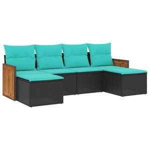 Conjunto de Sofás para Patio en Negro y Azul, Colección de Muebles Elegantes para Exteriores - Product Image 2