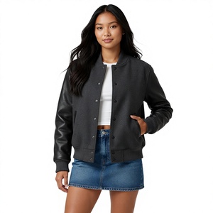 <b>Yellow</b> Varsity Jacket Women Men Custom Chenille Letterman Jacket Premium <b>Wool</b> Black Leather Sleeves Snap Button Retro College - Product Image 3