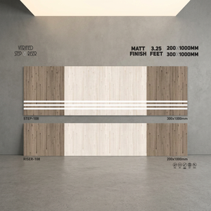 Vistaar Finition mate 1000x300mm Carreaux antidérapants en porcelaine pour marches d'escalier Plancher en céramique à bande de roulement noire - Product Image 3