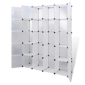 Armarios Modulares Grandes de Plástico Blanco con Acero Cromado para Sala de Estar - Product Image 4