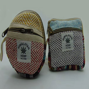 Hot Selling Hemp Hippie <b>Coin</b> Wallet Vintage Handmade Ethnic Gypsy Mini Cosmetic Utility Pouch with Zipper Geometric Pattern Toil - Product Image 1
