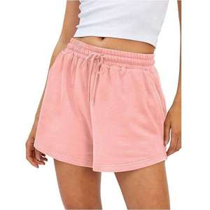Shorts cargo décontractés pour femmes, été, 100% coton molletonné, respirants, personnalisables, taille élastique de haute qualité - Product Image 1
