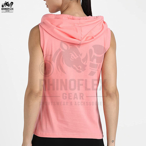 Débardeur à capuche pour femme, débardeur de sport à capuche sans manches, séchage rapide, 100% coton, fitness avec poches, débardeur à capuche - Product Image 5