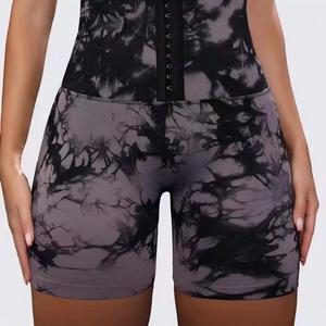 Shorts imprimés taille haute pour femmes avec poches, en tricot de spandex et polyester, style sportif, séchage rapide - Product Image 2