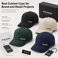 Gorra transpirable de 5 paneles con corte láser, visera curva estructurada, parche de goma, para hombre y mujer, para golf al aire libre, gorra de béisbol personalizada con cuerda