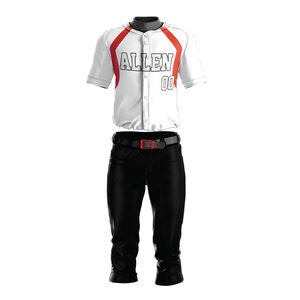 Ensemble d'uniformes de baseball professionnels personnalisables avec logo, nom et numéro – Maillot et pantalon à fermeture boutonnée, durables, respirants, séchage rapide, protection UV - Product Image 1