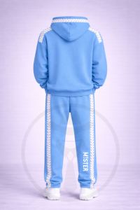 ชุดวอร์มสีน้ำเงินสำหรับผู้ชายแบบใหม่ เสื้อฮู้ดและกางเกงจ็อกเกอร์ ชุดกีฬาสวมใส่สบายสำหรับการฝึกซ้อม ยิม และสตรีทแวร์ - Product Image 2