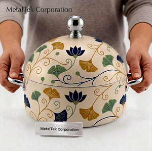 Exclusivo y Único Diseño Floral Estilo Árabe, Olla de Acero Inoxidable para Calentar Comida, Diseño de Cazuela de Lujo para Servir Comida Caliente - Product Image 3