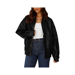 High Street Style <b>Long</b> Length Sheep <b>Leather</b> <b>Jacket</b> for Women Breathable Windproof Cotton Filled Outerwear Classic Style <b>Jackets</b> - Product Image 1