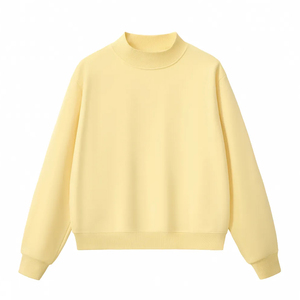 เสื้อสเวตเชิ้ตคอสูงทรงโอเวอร์ไซส์สำหรับเด็ก ผู้ชาย ผู้หญิง ผ้าฝ้ายฟลีซเรียบง่าย สไตล์ลำลอง สตรีทแวร์  รับผลิตเสื้อพิมพ์ลาย - Product Image 5