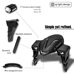 NEW Fog Light Integrated Fender 28W 43W <b>LED</b> <b>Spot</b> Light Front High/Low Beam Waterproof Motorcycle 2Lens Auxiliary Lamp Retrofit - Product Image 2