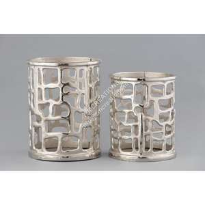 Portavelas de Vidrio Metálico Resistentes al Calor, Decoración Navideña Ecológica Hecha a Mano, Diseño Moderno para Bodas y Fiestas - Product Image 1