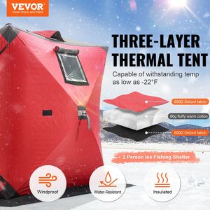 Tenda da Pesca sul Ghiaccio Portatile per 1-2 Persone, Isolata e Pop-Up, Area Pesca 24 Piedi Quadrati, Casetta Termica Invernale per Pesca sul Ghiaccio - Product Image 2