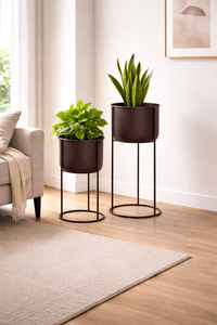 Iron Powder Coated Durable Multi-Purpose Indoor Floor Planter with Drainage - Product Image 4