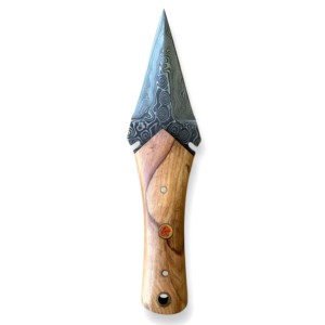 Cuchillo de Hoja Fija de Acero de Damasco, Duradero y Multiusos, para Campismo al Aire Libre - Product Image 1
