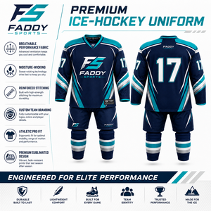 Ensemble de maillots de hockey sur glace sublimés personnalisés, vente en gros, uniforme de hockey sur glace professionnel respirant pour équipe, kit complet avec chaussettes et shorts - Product Image 5