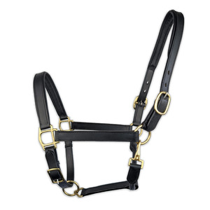 Harnais pour cheval en cuir véritable, réglable, avec boucles en laiton, pour le toilettage, la conduite, la manipulation et les usages équestres quotidiens - Product Image 2