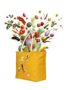 Stylish Eco-Friendly Cotton Canvas <b>Tote</b> Bag with <b>Zip</b> for Women Custom Logo Medium Size Grocery Shopping Fruit Food Packing - Product Image 5