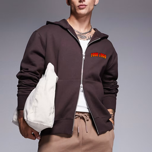 Sweat à capuche zippé vintage délavé à l'acide de haute qualité, 100 % coton French Terry, broderie personnalisée, streetwear homme uni sur mesure - Product Image 1