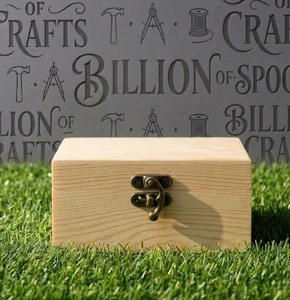 Boîte de rangement rectangulaire en bois de pin non fini, polie, avec couvercle à charnière et verrouillable, pour bijoux, artisanat, emballage cadeau, lot de 3 - Product Image 3