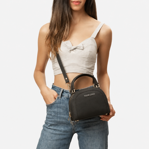 Sac à bandoulière en cuir noir bio HINDVANTA GLOBAL, fermeture éclair, capacité moyenne, pour usage quotidien, voyage et soirée - Product Image 6