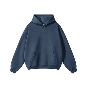 Sweat-shirt à capuche oversize pour homme, couleur unie, en coton French Terry, décontracté, avec poche, coupe classique, automne - Product Image 5