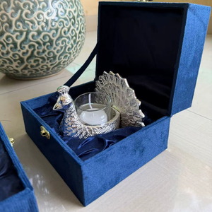 Indian German Crystal Peacock Diya <b>Tealight</b> Candle <b>Holder</b> Eco-Friendly Durable Luxury Box Home Decor Wedding Christmas Festive - Product Image 1