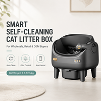 Bac à litière pour chat intelligent écologique à ouverture supérieure, grande capacité, en plastique ABS, autonettoyant, confort de voyage, nettoyage automatique, sécurité