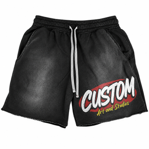 Ensemble T-shirt et short unisexe en coton épais 300 GSM, séchage rapide, sérigraphié avec logo personnalisé, style streetwear estival - Product Image 4