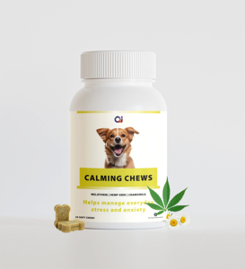Golosinas Calmantes para Perros de Marca Privada ODM, con Aceite de Semillas de Cáñamo, Suplemento Natural Orgánico para Mascotas, Ayuda a Reducir el Ladrido por Separación y el Estrés - Product Image 3