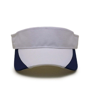 Visière unisexe de qualité supérieure en polyester blanc et bleu marine avec bord incurvé, ajustement réglable pour une utilisation estivale en extérieur, pour adultes - Product Image 3