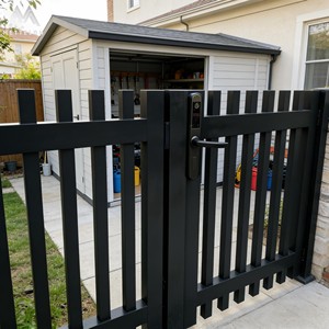 <span class=keywords><strong>ประตู</strong></span><span class=keywords><strong>รั้ว</strong></span>สวนอะลูมิเนียมทันสมัยพร้อมแผ่นไม้ระแนงแนวตั้งและระบบล็อค<span class=keywords><strong>ประตู</strong></span>อั<span class=keywords><strong>จ</strong></span>ฉริยะเพื่อความปลอดภัยในสวนและลานบ้าน - Product Image 3