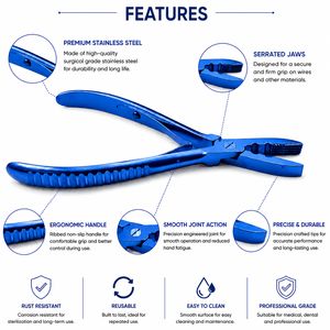 Pinzas de Acero Inoxidable Azules para Extensiones de Cabello, Herramienta para Instalación y Remoción, Calidad de Salón - Product Image 5