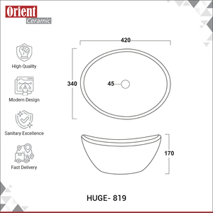 Venta al por Mayor a Nivel Mundial de Artículos Sanitarios de Cerámica de Diseño de Lujo, Lavabo de Sobremesa Ovalado de Alta Calidad a Bajo Precio - Product Image 3