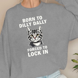 Born to Dilly Dally Sweats décontractés pour femmes Tissu tricoté imprimé - Product Image 5