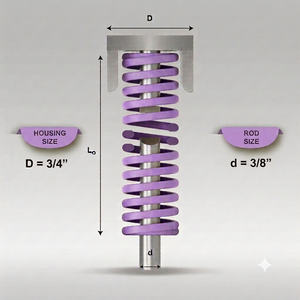 Muelle de compresión Mollificio Bordignon Purple Die de 1L, sección transversal ovalada, con carga extra ligera, diámetro: 3/4, diámetro del varillaje: 3/8 - Product Image 1