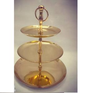 Soporte para Pastel de Estilo Clásico con Borde Decorativo, Soporte para Pastel de Metal de 3 Niveles, Brillante y Pulido, Hecho a Mano, para Decoración de Bodas - Product Image 5