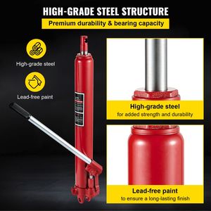 3 Tons/6600 Lbs Capacity Hydraulic Long Ram Jack Single Piston Pump Clevis Base Manual Cherry Picker Handle Electric <b>Hoist</b> - Product Image 3