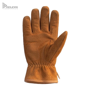 OEM Wholesale Suede Leather Gloves Custom Logo Printed, Tobacco Brown Vintage Work Wear Driving Gloves Leather <b>Wrist</b> <b>Strap</b> - Product Image 3